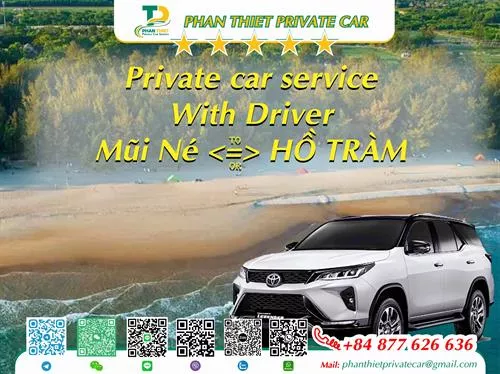 Car rental Mui Ne <=> Ho Tram (private car with driver)